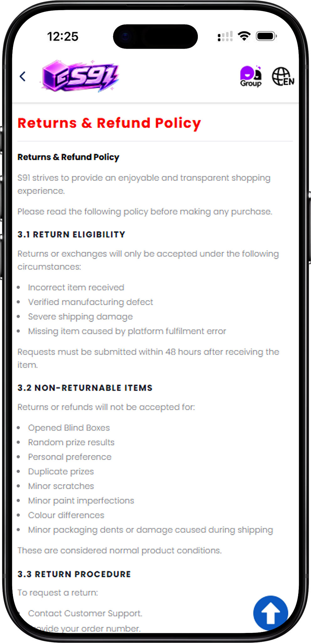Return Eligibility
